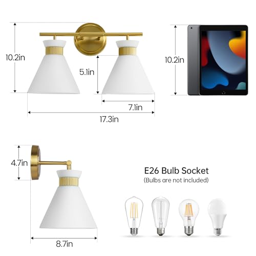 Gold Bathroom Light Fixtures (2 Count)