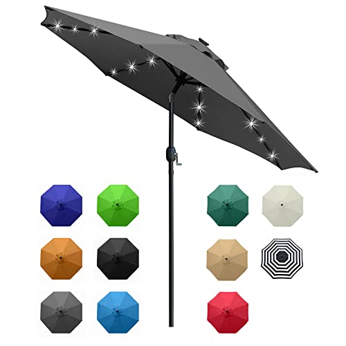 9' Solar LED Patio Umbrella