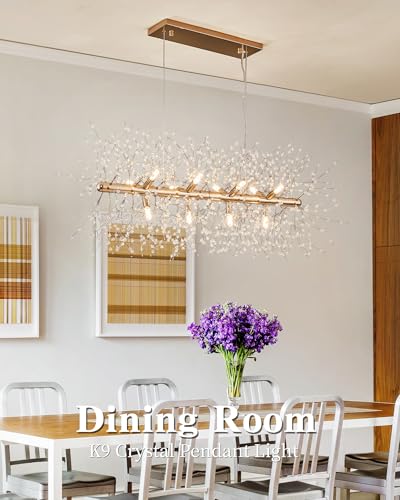 Modern 35.4" Modern Gold Crystal Firework Chandelier (12 Count)
