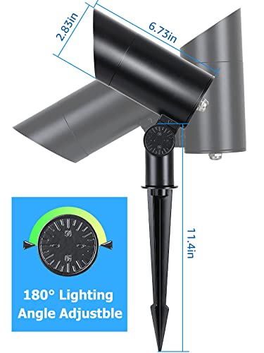 30W Spot Lights Outdoor LED Spotlight 120V 3000LM Ultra Bright Flag Pole Light with Metal Stake (2 Count)