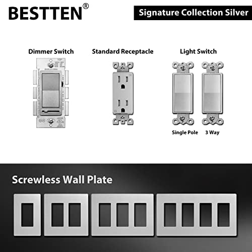 5 Pack Matte Silver Dimmer Light Switch (5 Count)