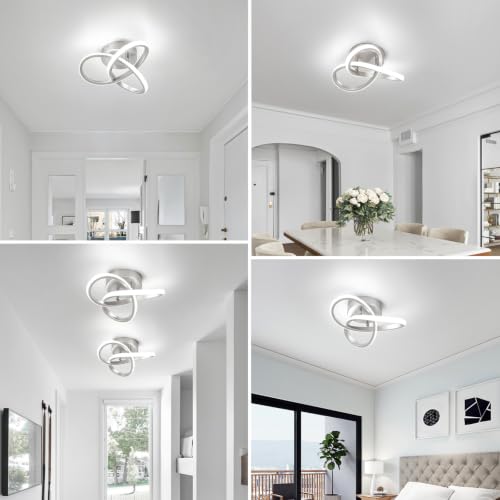Hallway Light Acrylic Modern LED Ceiling Light Fixtures Cool White 6000K Close to Ceiling Lights for Bedroom