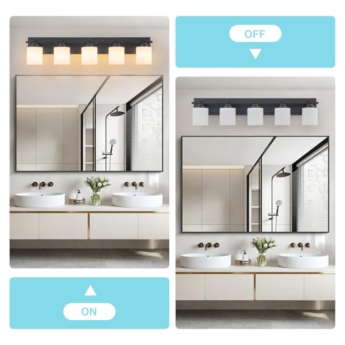 Modern Bathroom Light Fixtures Over Mirror