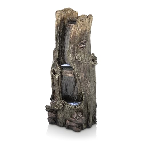 WIN258 Outdoor Rainforest Waterfall Tree Trunk Floor Fountain with LED Lights