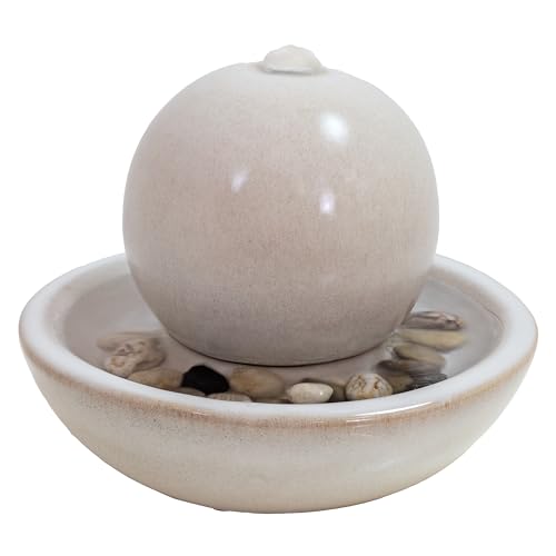 Sunnydaze 7" Indoor Ceramic Tabletop Fountain with Orb