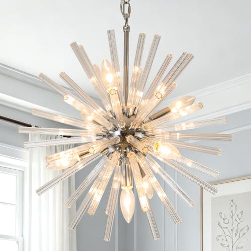 18" Chrome Sputnik Crystal Chandelier for Dining Room Bedroom Bath