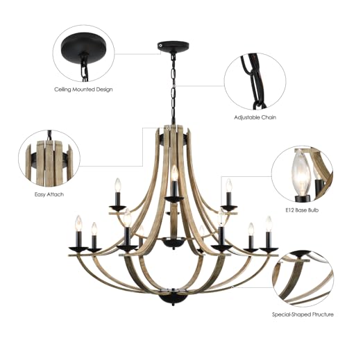Farmhouse Chandeliers for Dining Room Light Fixture