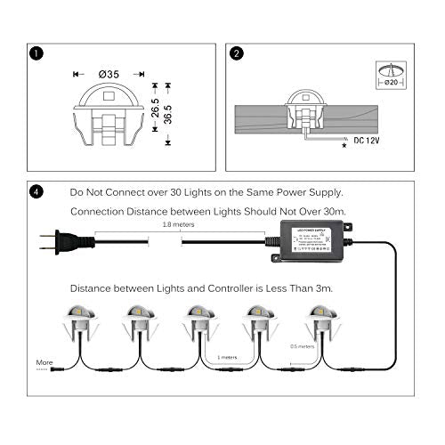 20 Pack LED Stair Lights Kit Low Voltage Waterproof IP65 Outdoor 1 (20 Count)