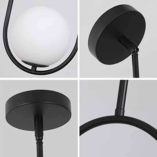Modern Pendant Lighting One Light Chandelier Globe Black Pendant Light Indoor Hanging Light Fixture for Kitchen Island Dinning Room Bedroom