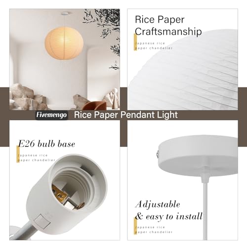 Large Paper Lamp Pendant Light Kit