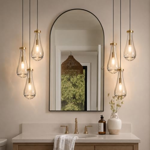Modern Gold Teardrop Pendant Light (Gold / 3-Light)