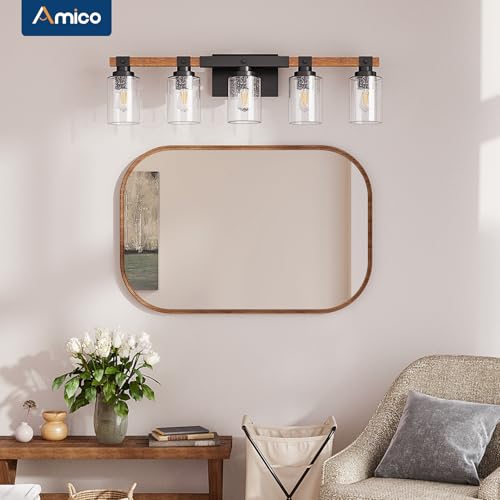 5 Light Farmhouse Bathroom Vanity Light
