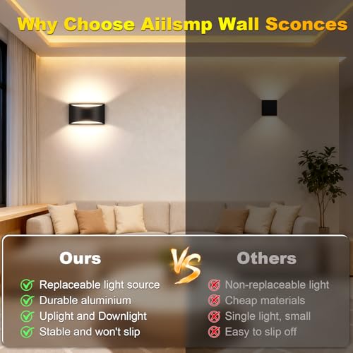Black Modern LED Wall Sconce
