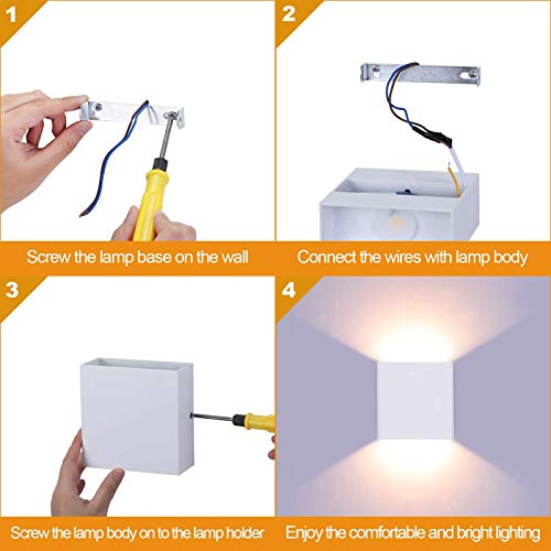 White Modern LED Wall Light Dimmable Mini Wall Sconce Warm White