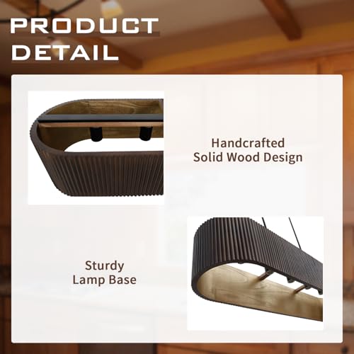 Walnut Wood Dining Room Light Fixture