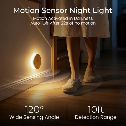 Wood Night Light with Motion Sensor