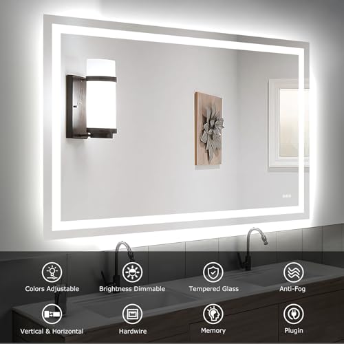 60"X40" LED Bathroom Mirror with Lights