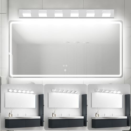 Chrome Bathroom Vanity Light Fixtures 48inch 6 (6 Count)