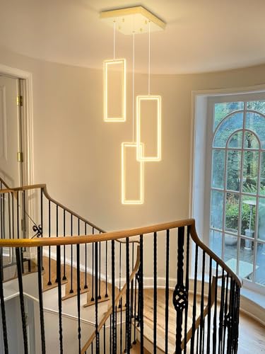 Modern LED Chandelier Adjustable Hanging Gold Pendant Light Fixture 3