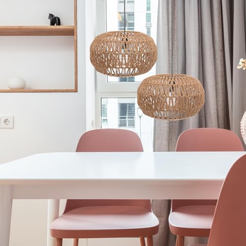 Woven Paper Rope Lamp Shade Simulation Rattan Pendant Light Shade