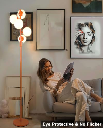 64IN Dimmable Orange Floor Lamp (5 Count)
