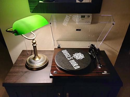 Green Glass Bankers Desk Lamp with Pull Chain Switch Plug in Fixture