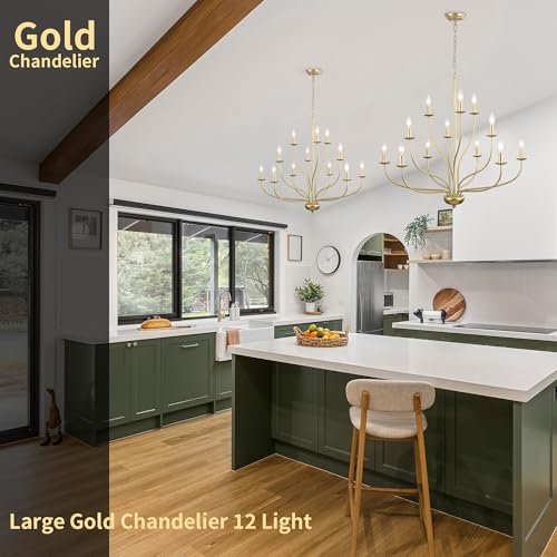 Gold Chandelier 12 Light