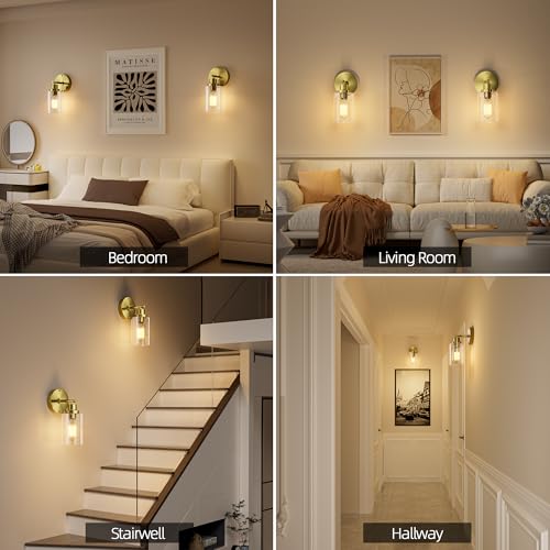 Bathroom Wall Sconce with Clear Glass Shade