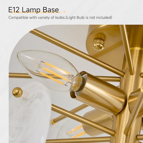 Gold Semi Flush Mount Chandelier
