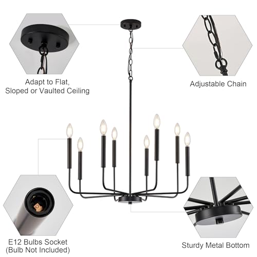 Modern Black Chandelier for Dining Room