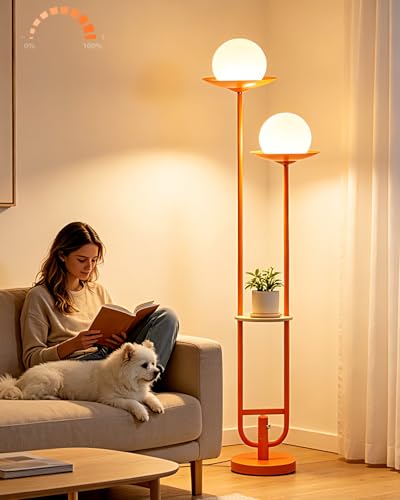 63IN Globe Floor Lamp with Shelf 2 (2 Count)