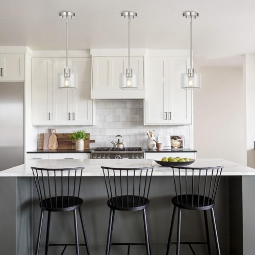 Brushed Nickel Pendant Lights Kitchen Island 2 Pack (2 Count)