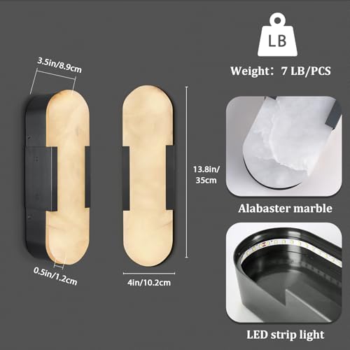 Alabaster Wall Sconces Set of 2