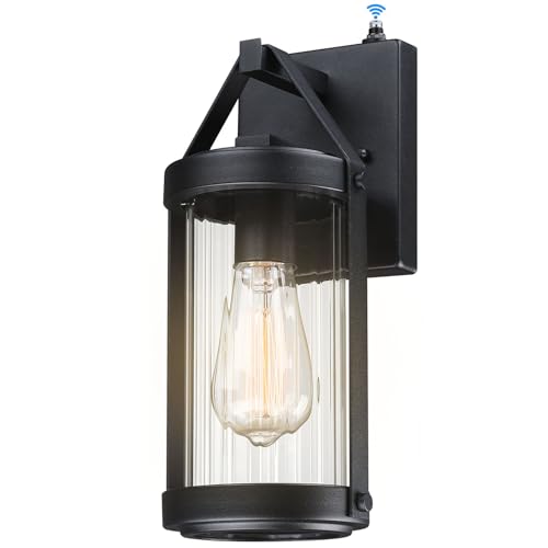 Dusk Dawn Sensor Outdoor Wall Sconce Black Exterior Porch Lantern