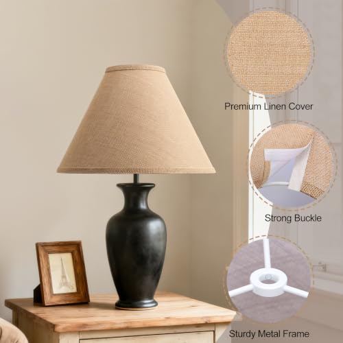 Burlap Empire Lamp Shades Set of 2 (2 Count)