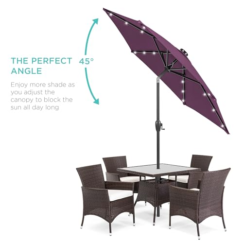 7.5ft Solar Umbrella LED Lighted Patio Umbrella