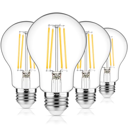 60W Equivalent E26 LED Filament Light Bulbs (4 Count)