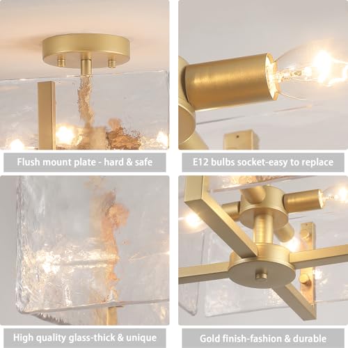 Gold Flush Mount Ceiling Light (4 Count)