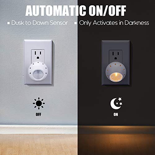 Plug in LED Night Light Dusk to Dawn Sensor Warm White 6 Pack (6 Count)