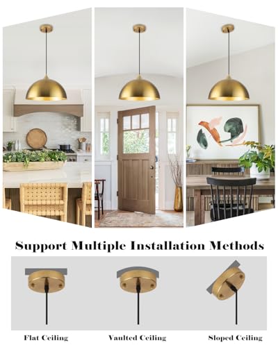 Gold Pendant Lights Kitchen Island 2 Pack