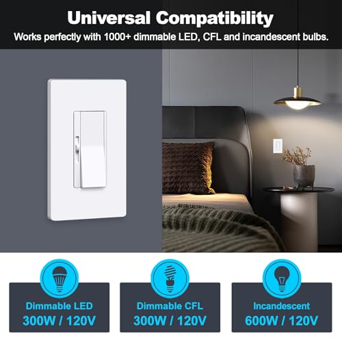 6PK Slim Dimmer Light Switch (6 Count)