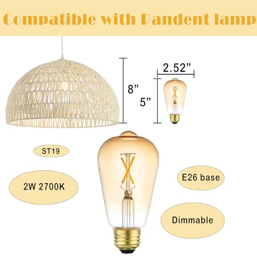 Led Dimmable Edison Light Bulbs 2W (2 Count)