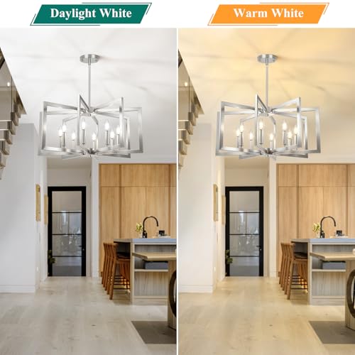 20" 62" Height Adjustable Brushed Nickel Kitchen Chandelier for Dining Room