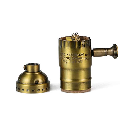Antique Full Range Dimmer Socket Incandescent Lamp Holder Vintage Edison Pendant Light Socket E26 150 Watt 120 Volt
