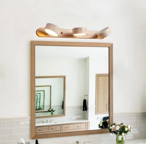 Farmhouse Wood Bathroom Vanity Light Natural Stone Shade