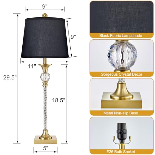 Crystal Buffet Table Lamps Set of 2 (2 Count)