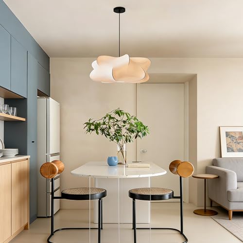 Janpanese Style White Fabric Pendant Light for Bedroom