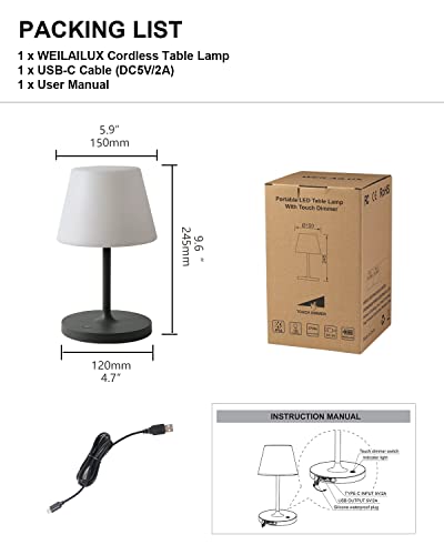 Outdoor Battery Operated Table Lamp Waterproof