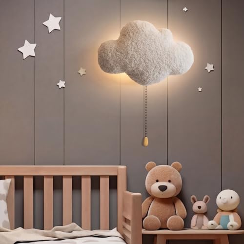 Fluffy Clouds Night Light Wall Lamp Sleeping Nursery Lighting
