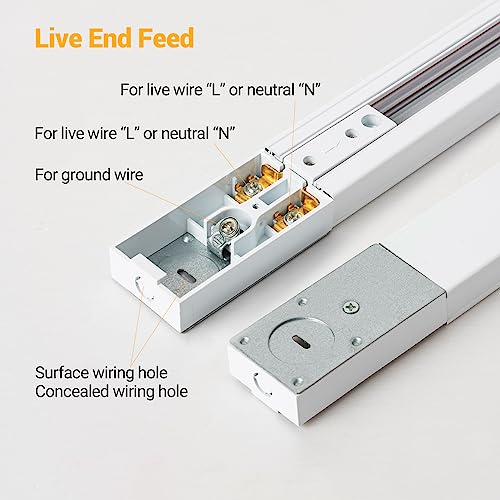 12 Light LED Track Lighting Kit with 13FT H Type Track Rail